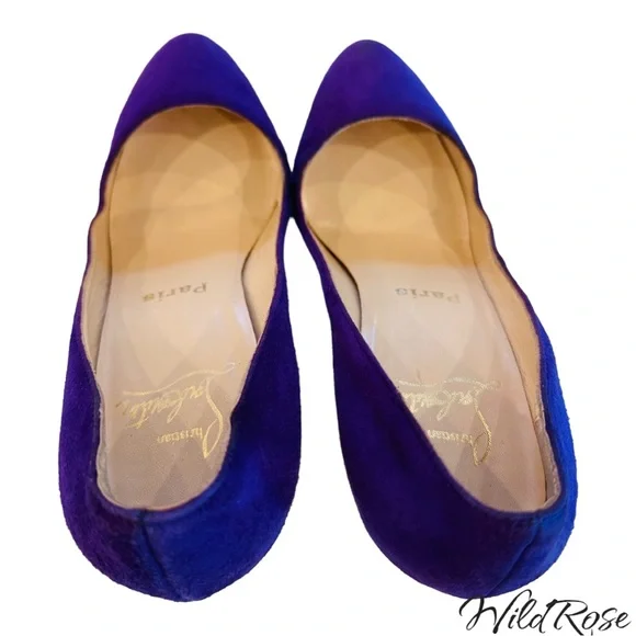 CHRISTIAN LOUBOUTIN New Declic Velours Purple Suede Pumps SZ 37